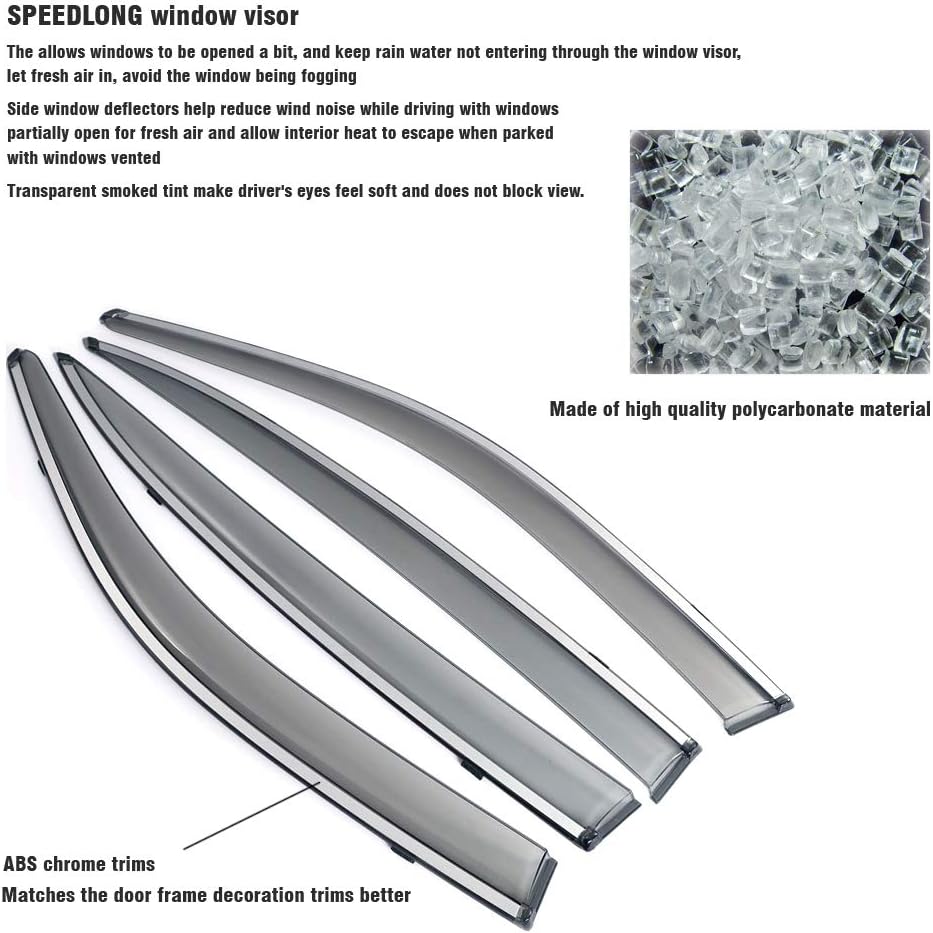 Semi-transparent Black Car Window Visor Sun/Rain Guard I621187
