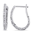 Oval Huggie Hoop Earrings in 10kt White Gold S52684