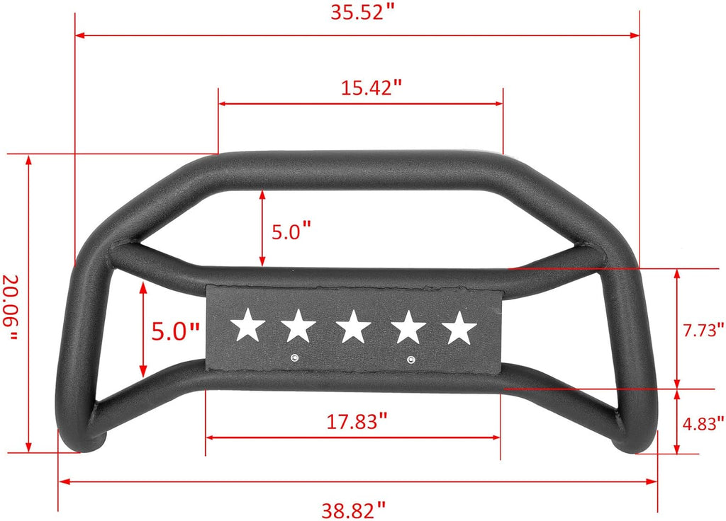 Textured Black Bull Bar Front Grille Guard Bumper V710