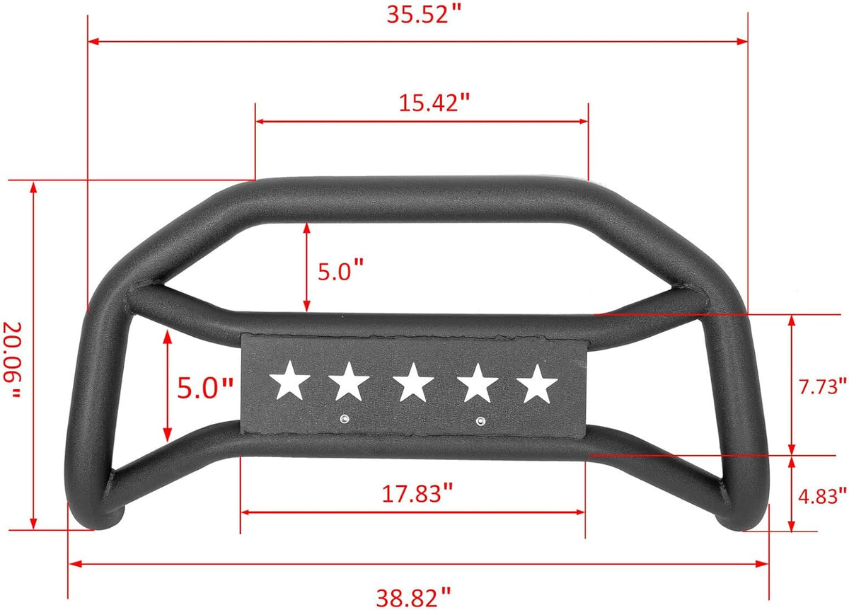 Textured Black Bull Bar Front Grille Guard Bumper V710