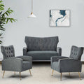 Grey Tufted Back Loveseat X143487