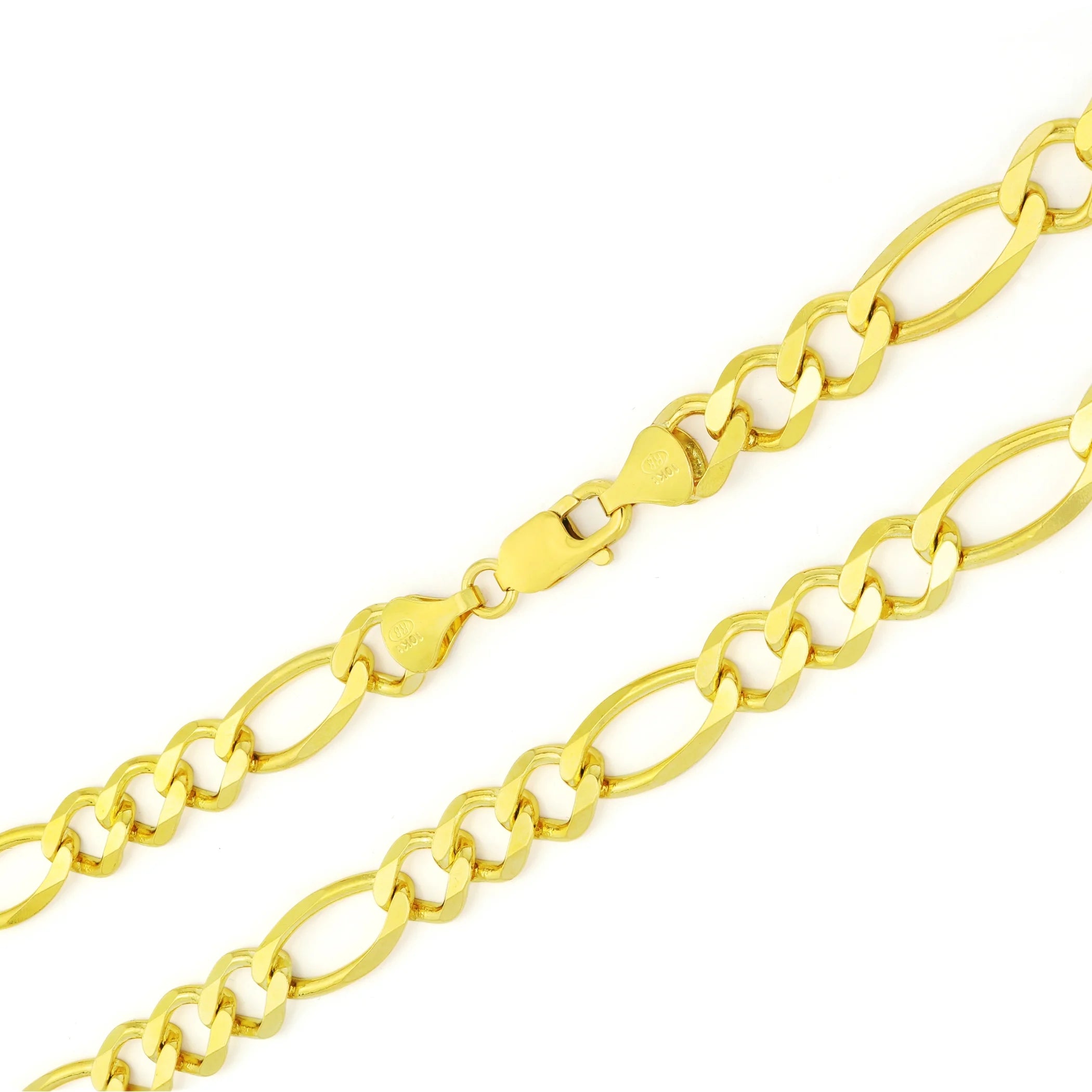 10k Yellow Gold Figaro Chain Link Bracelet U7454