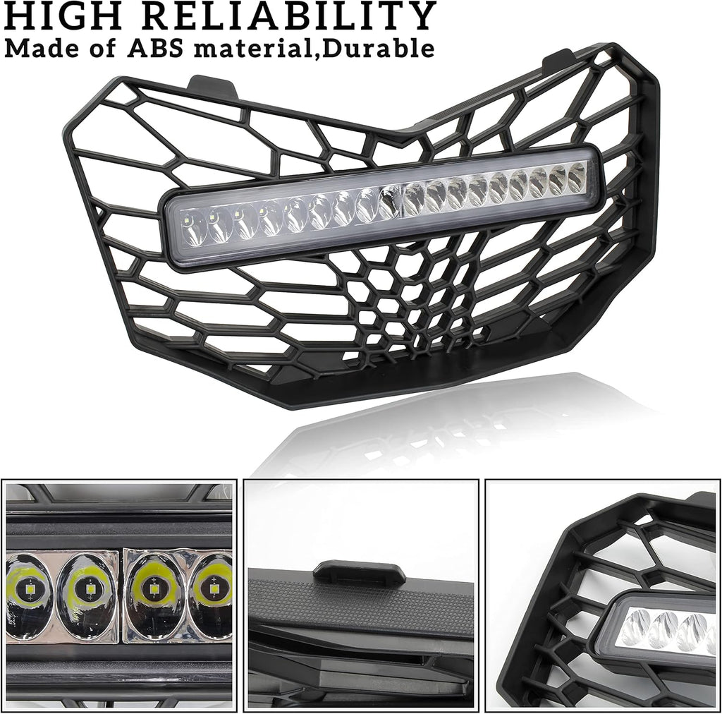 Front Mesh Grille with LED Light Bar for Can-Am Maverick Trail Sport Max 2018-2021 R7701