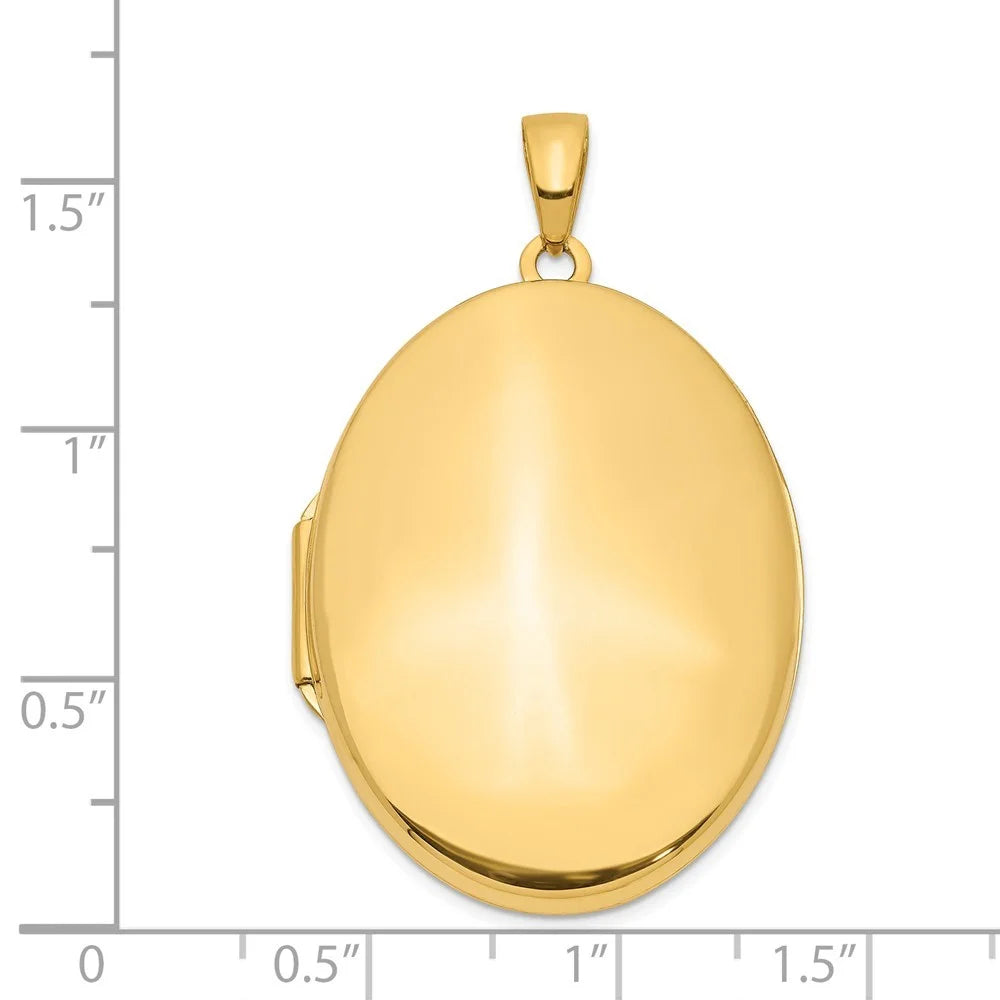 14k Gold Oval Locket Pendant Necklace H397