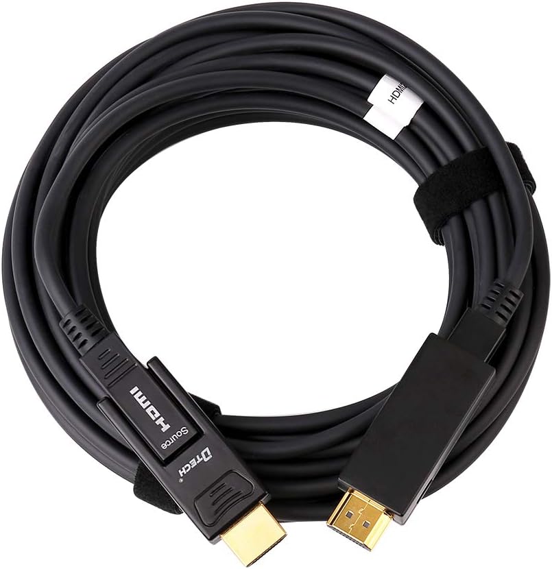 Fiber Optic HDMI Cable 50 Feet Ultra HD 4K 60Hz 18Gbps High Speed with Dual Micro HDMI and Standard HDMI Connector D761294