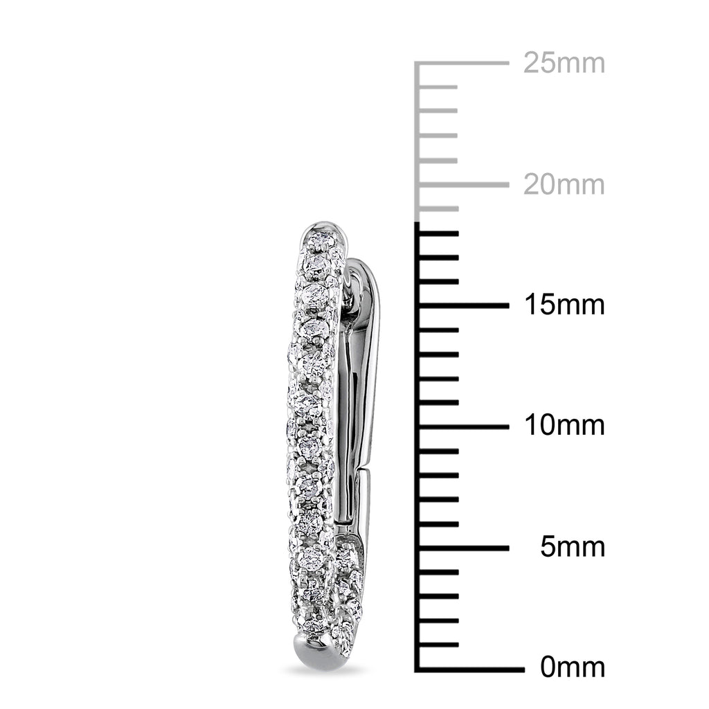 Oval Huggie Hoop Earrings in 10kt White Gold S52684