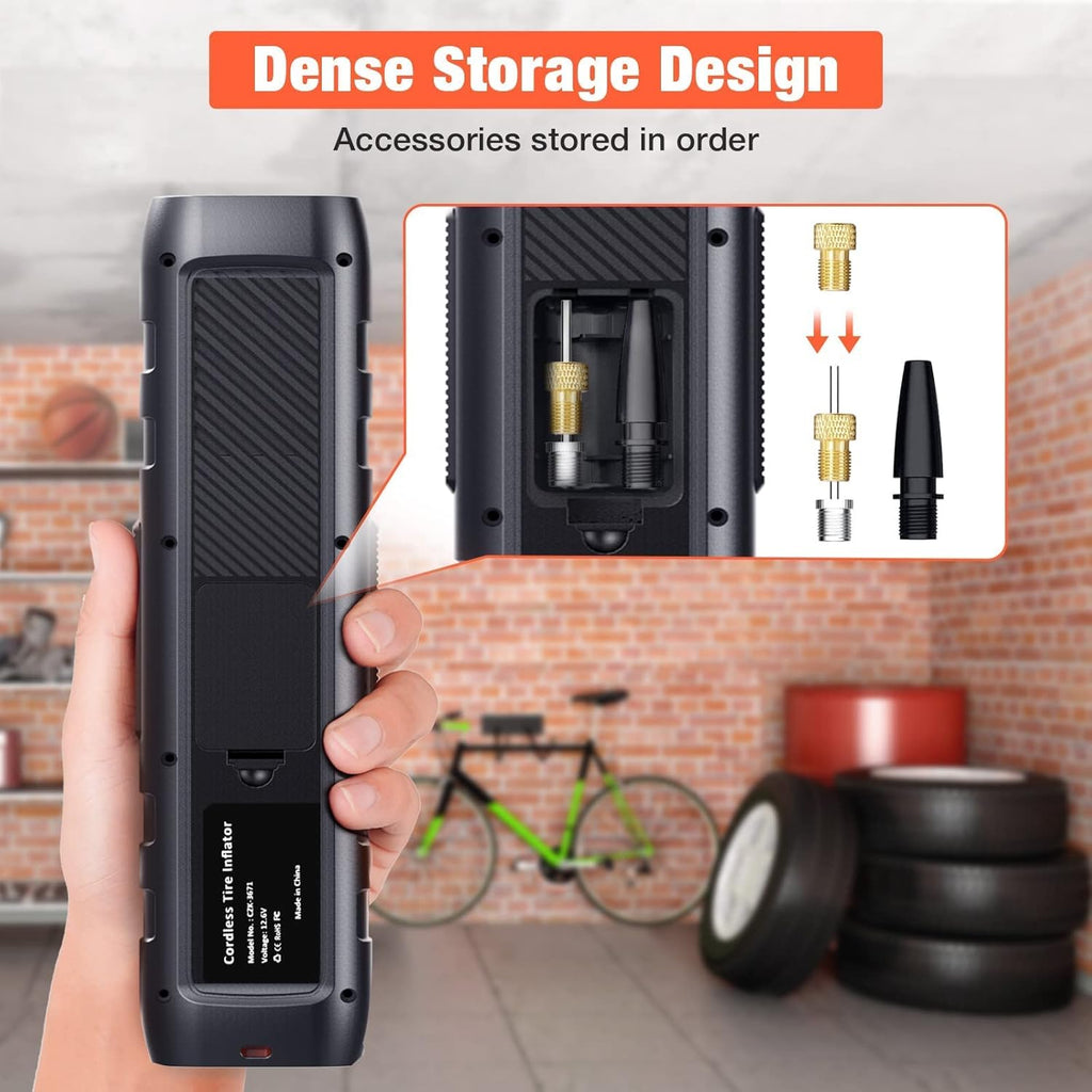 Tire Inflator Portable Air Compressor, 150PSI Cordless Tire Pump with 6000 mAh Rechargeable Lithium Battery, Pack of 2 W738627
