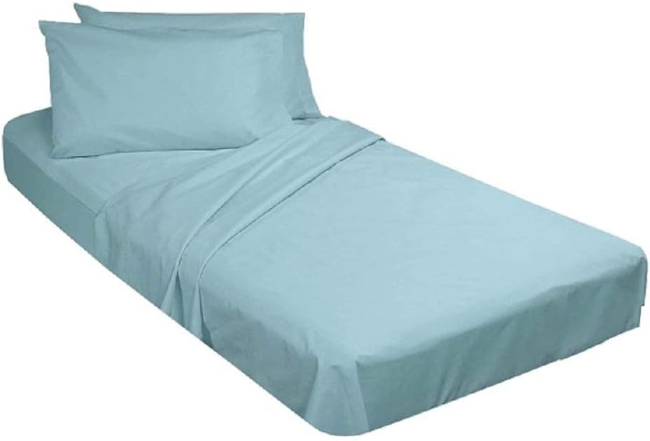 Light Blue Cotton Fitted Cot Sheets 4(PCs) F700021