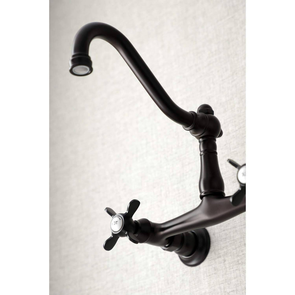 8x22 Center Wall Mount Bathroom Faucet, Oil Rubbed Bronze E30147