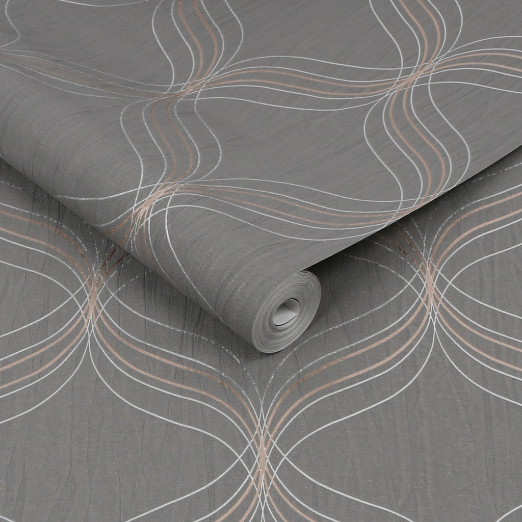 Optical Geo Grey Removable Wallpaper A3150
