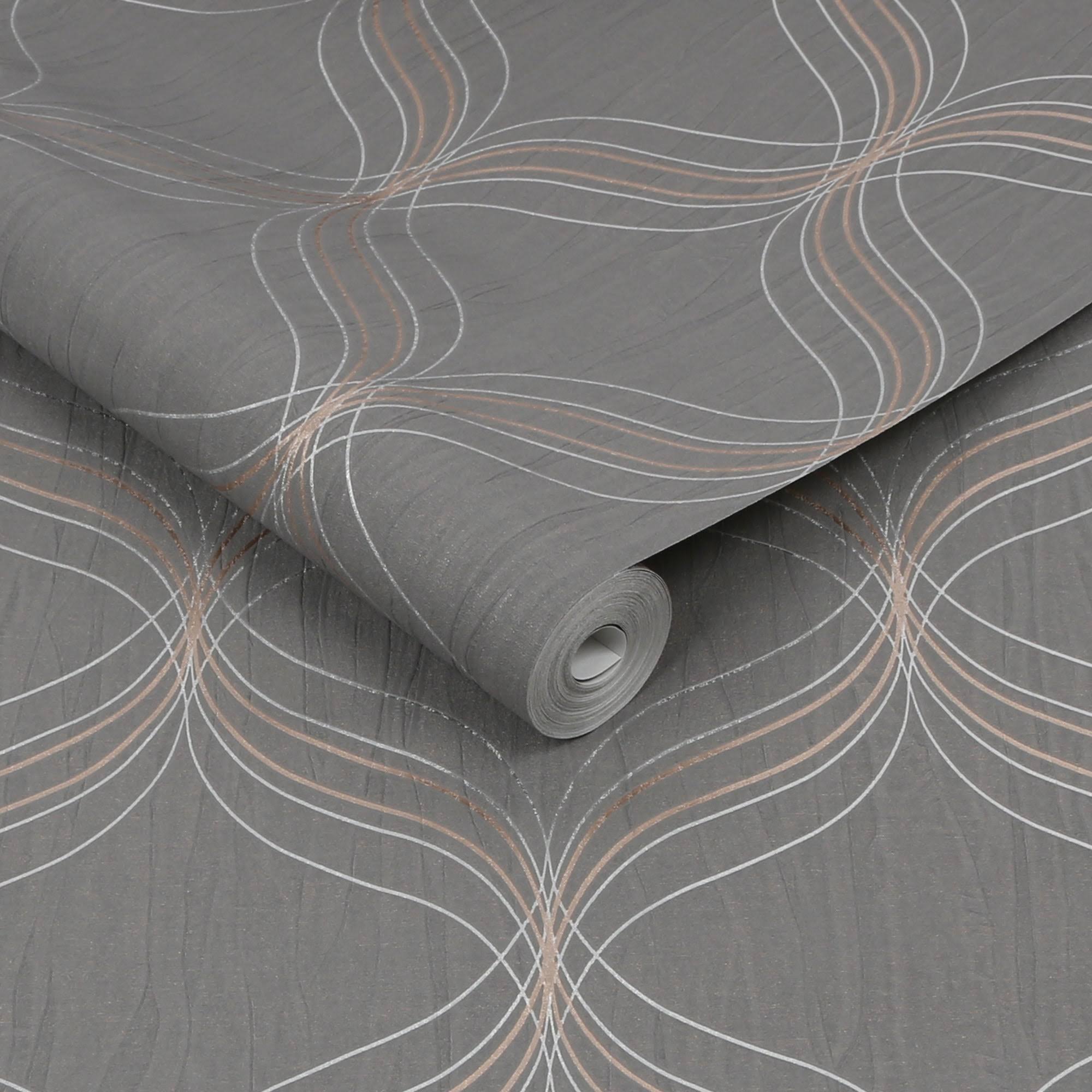Optical Geo Grey Removable Wallpaper A3150