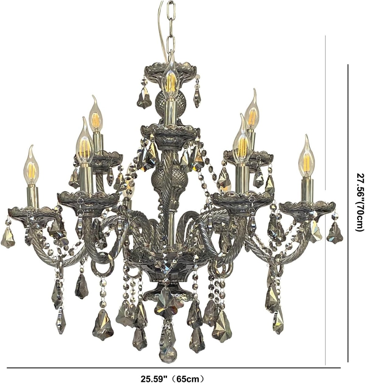 K9 Crystal Chandelier, Double Layer 9 Light Pendant Light Fixture U993