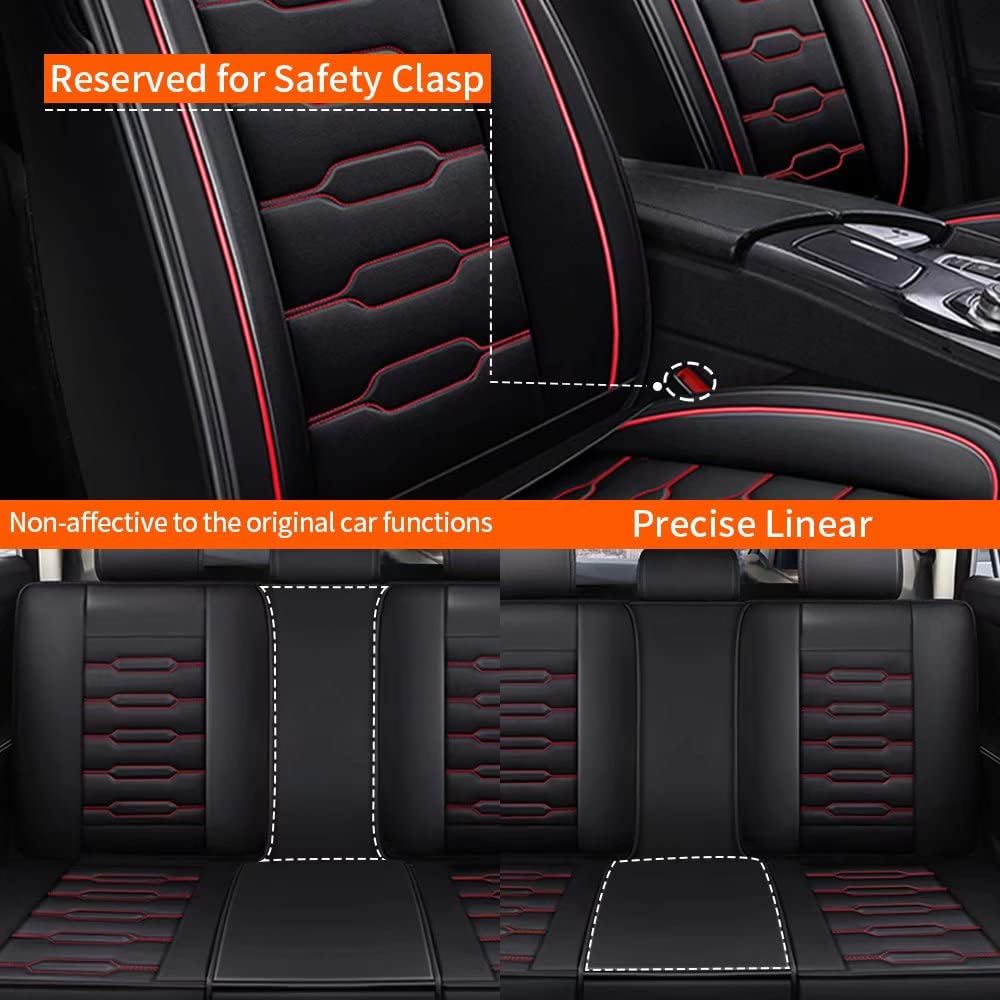 Custom Fit Faux Leather Car Seat Protector Full Set J85368