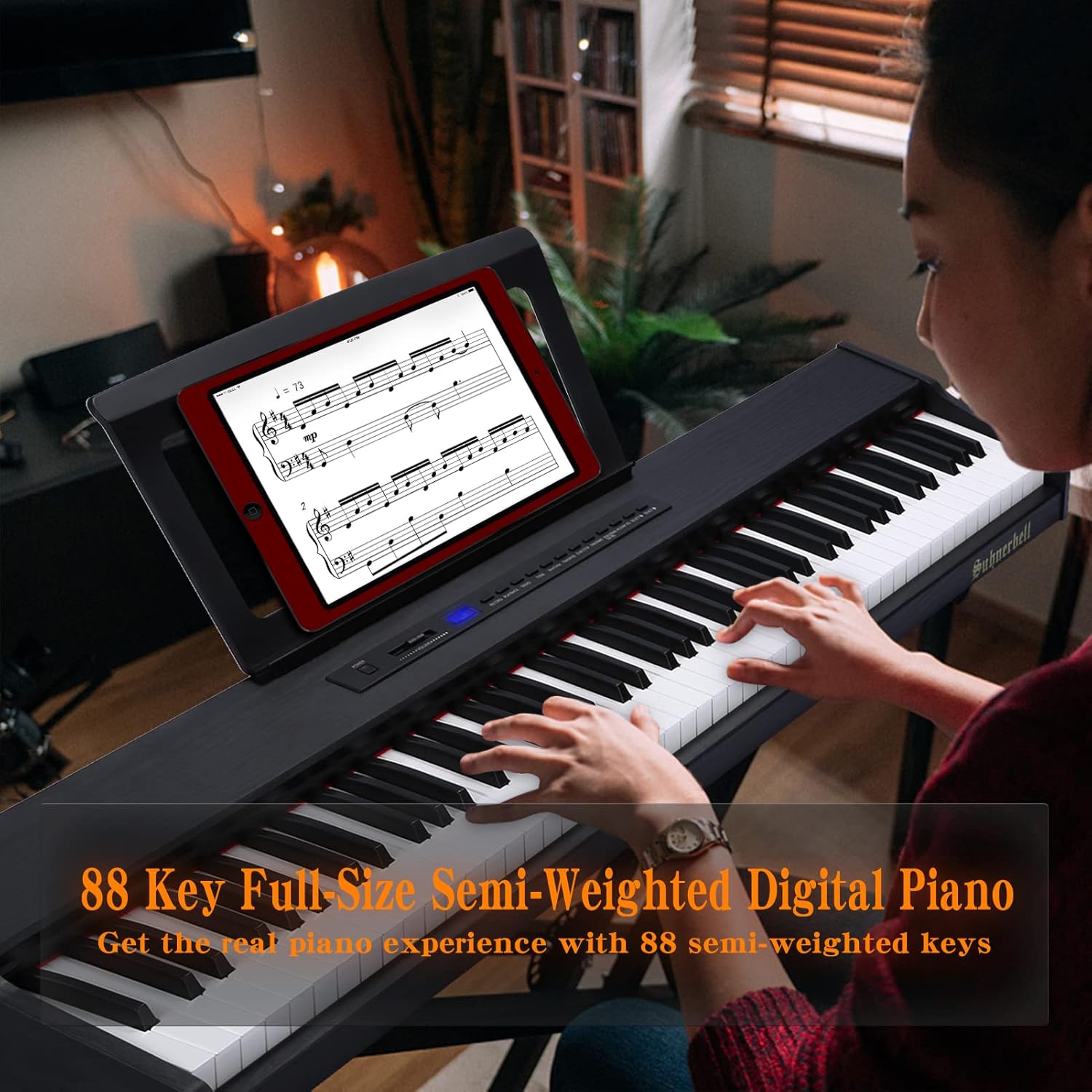 88 Key Semi-Weighted Portable Digital Piano with Sustain Pedal G157040
