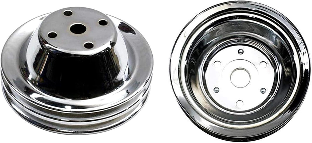 Chrome Pulley Set, 2-Groove Upper/3-Groove Lower, Long Pump G27103