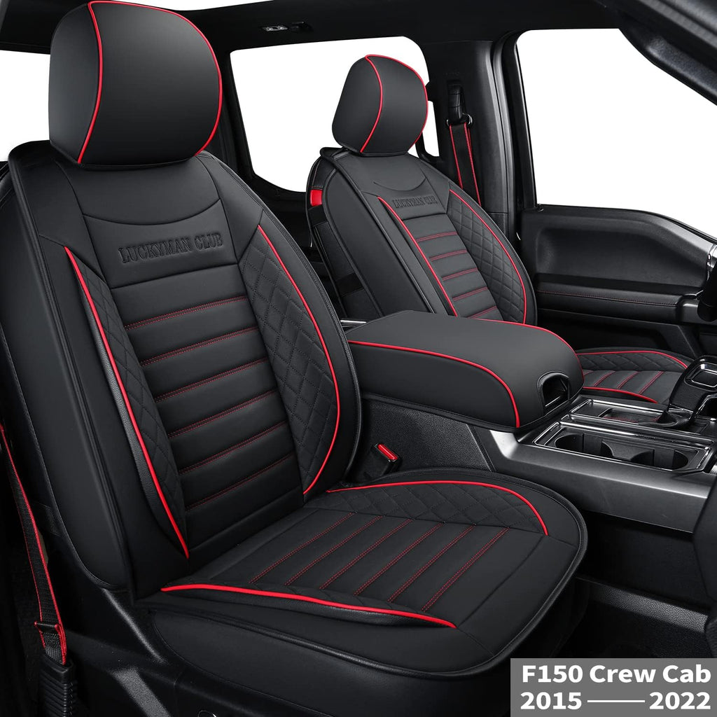 Black Faux Leather Seat Covers for F150 Crew Cab S76959