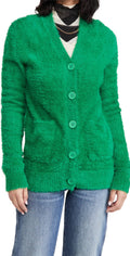 Green Fuzzy Cardigan S746