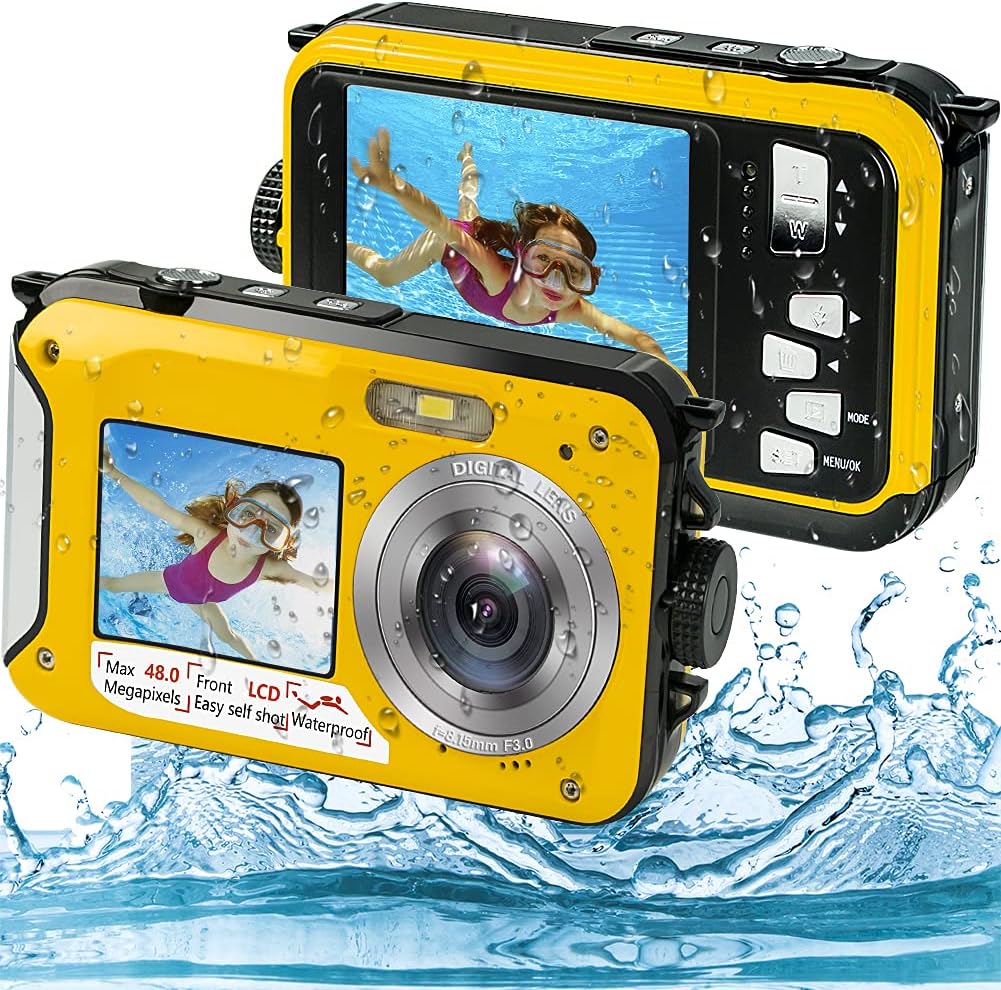 Waterproof Camera Full HD 2.7K 48MP with Dual Screen E4110