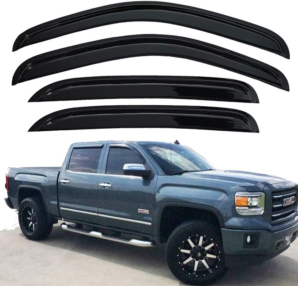 4-pcs Window Visors Wind Deflectors for Chevy/GMC Crew Cab Pickup SUV P17255