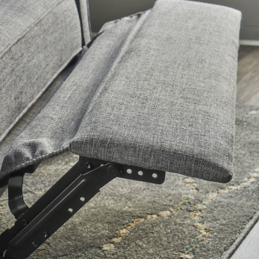 Gray Buttoned Fabric Reclining Loveseat O49381