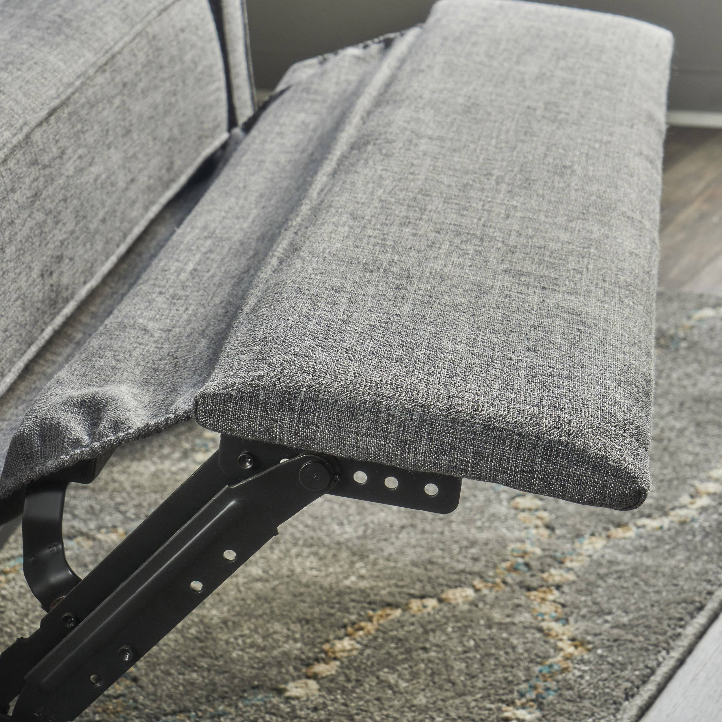 Gray Buttoned Fabric Reclining Loveseat O49381
