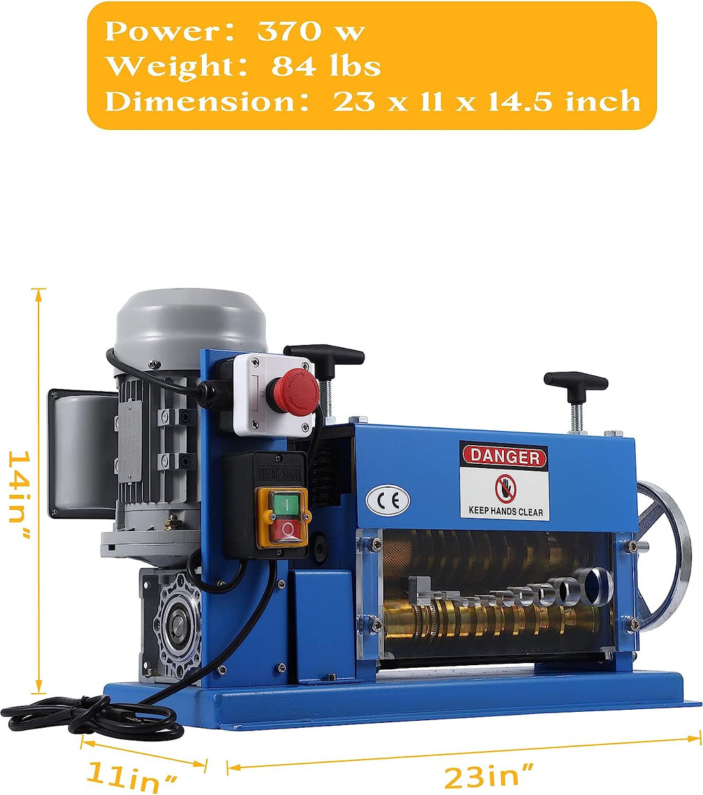 Automatic Wire Stripping Machine for 0.06" -1.5", 75 ft/min, with Extra Manual Crank V835