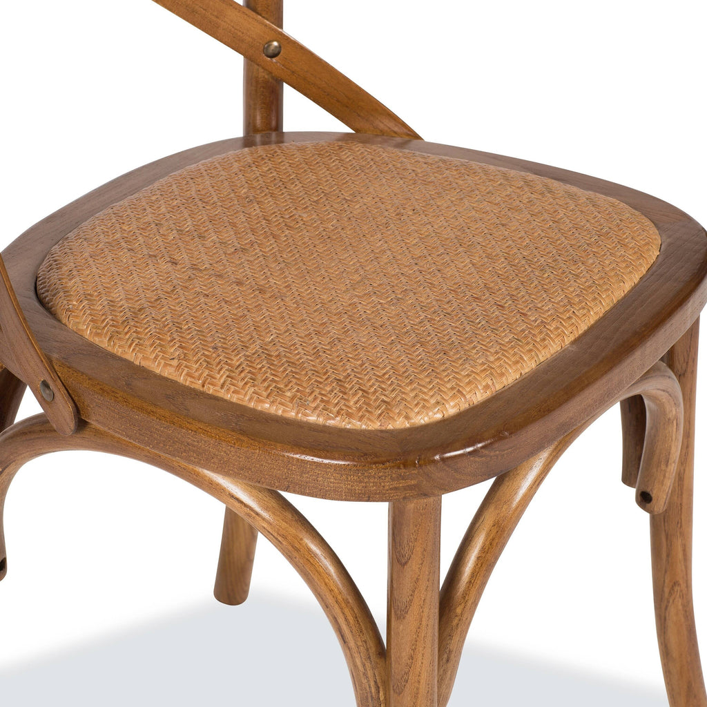 Caffe Walnut Rattan Crossback Chair (Set of 2) S1237