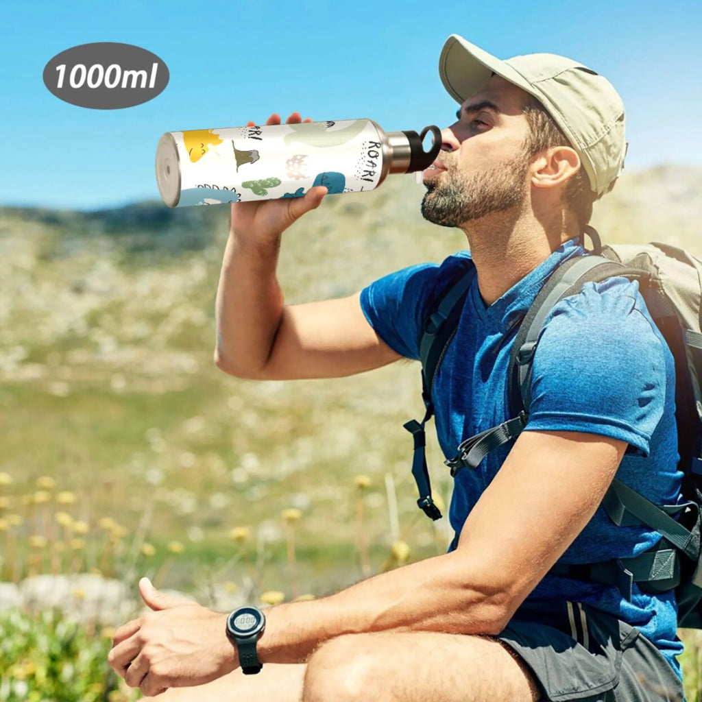 Stainless Steel Insulated Thermos Vacuum Flask Water Bottle with Straw Lid T200283