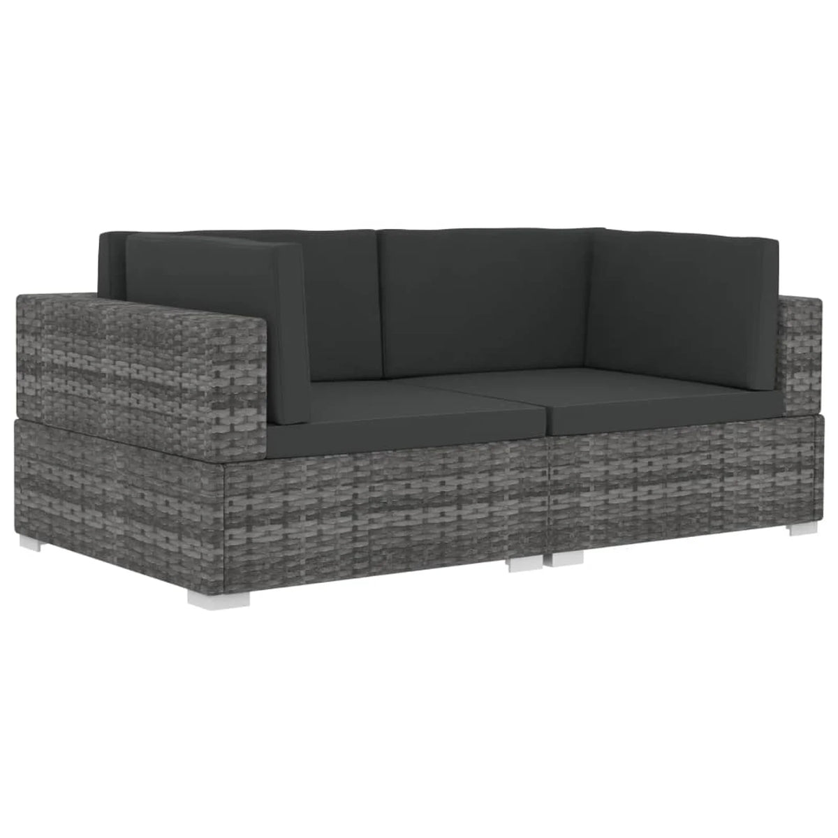 Gray Poly Rattan Patio Sofa Set with Cushions L5616