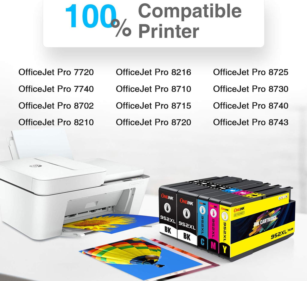 Compatible Ink Cartridge 5 Pack for HP 952XL OfficeJet Pro H230436