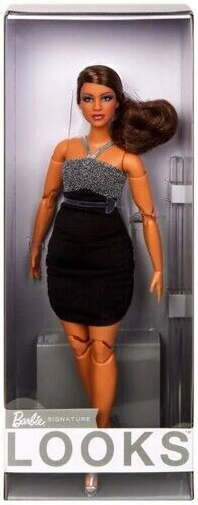 Barbie Looks Doll with Black and Silver Mini Dress W121