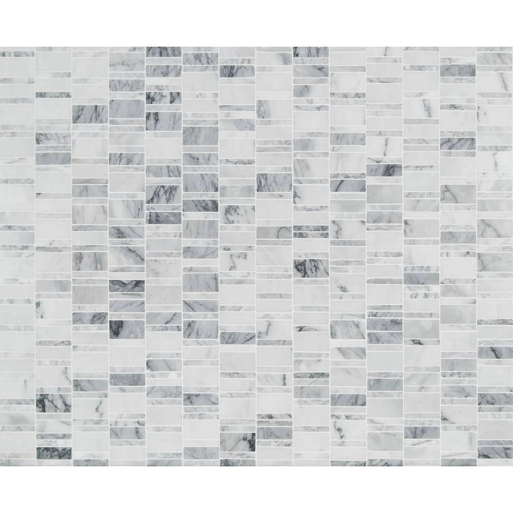 12 in. x 12 in. x 8 mm Honed Marble Mosaic Tile P78932