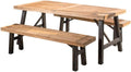 Brushed Grey Acacia Wood Dining Set M81688