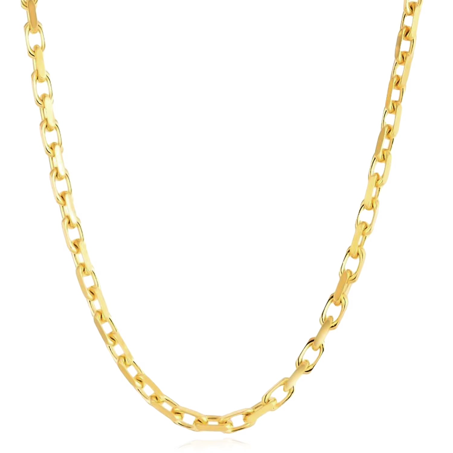 Solid 14K Yellow Gold 2.5mm Cable Chain Necklace 18" 20" 22" 24" Y7016