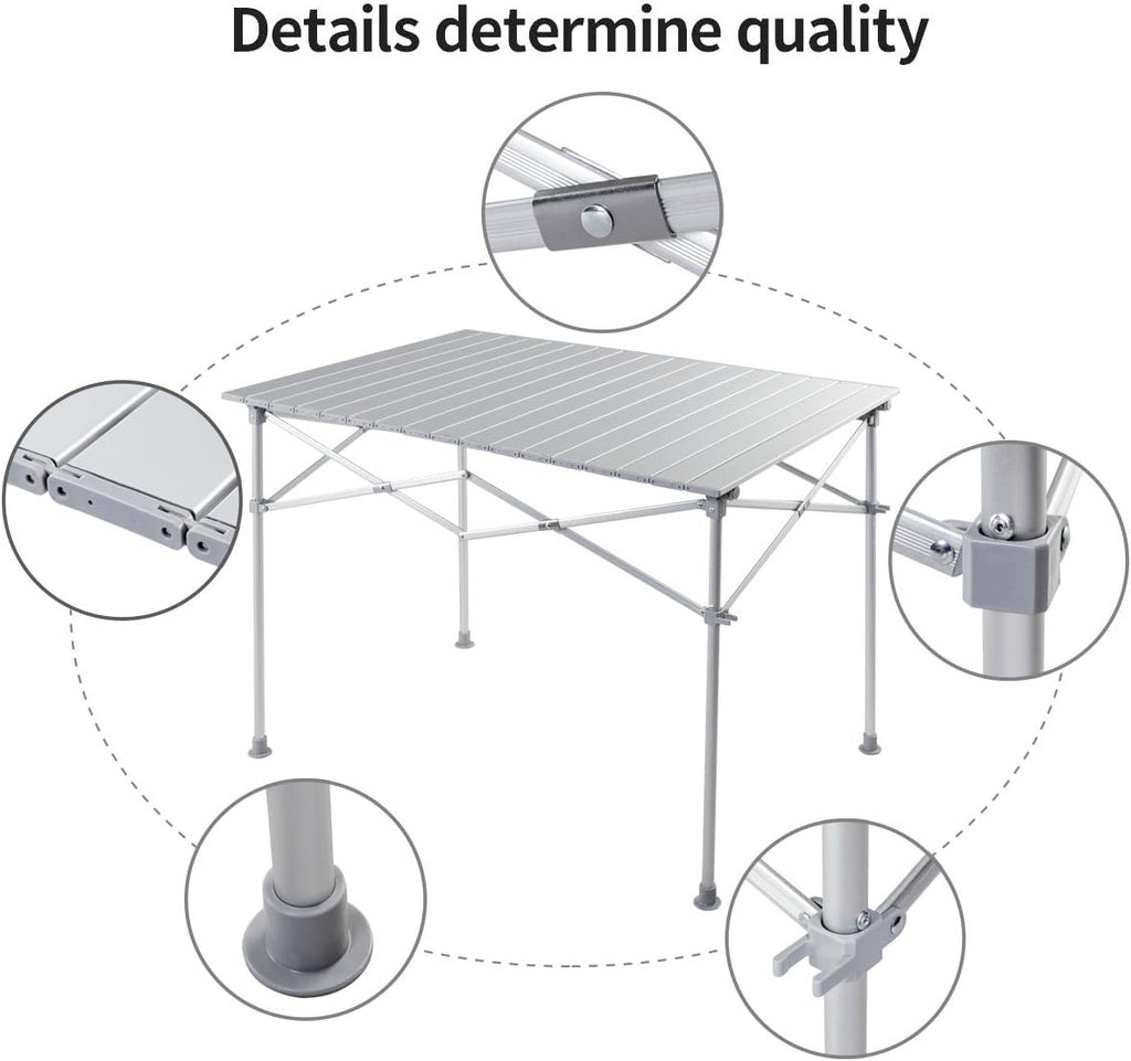 Portable Aluminum Folding Camping Table with Storage Bag E338827