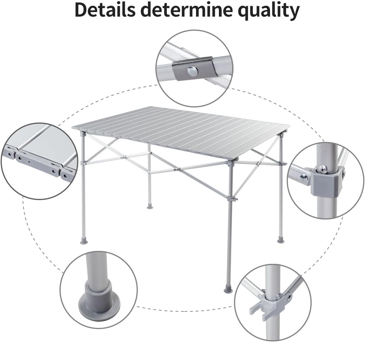 Portable Aluminum Folding Camping Table with Storage Bag E338827