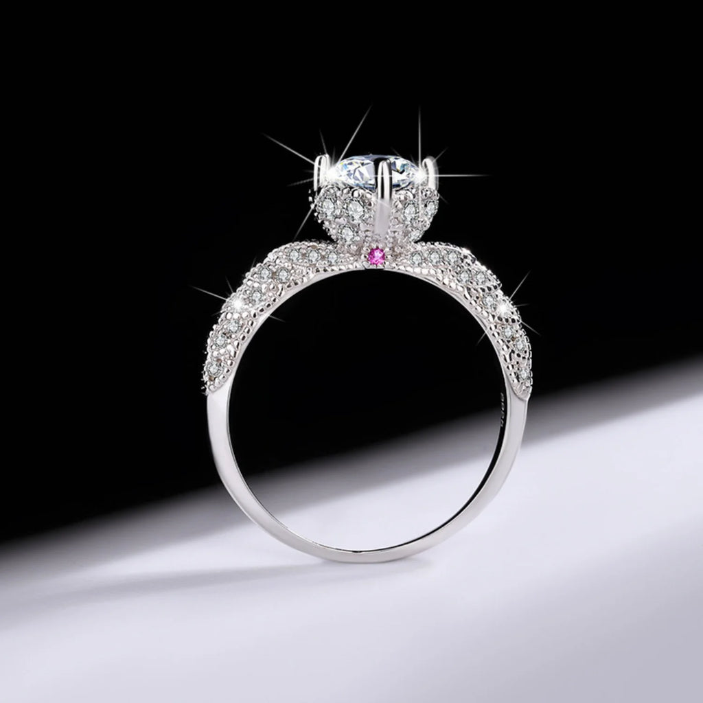 1ct VVS1 Moissanite Engagement Ring S925 Sterling Silver M9856