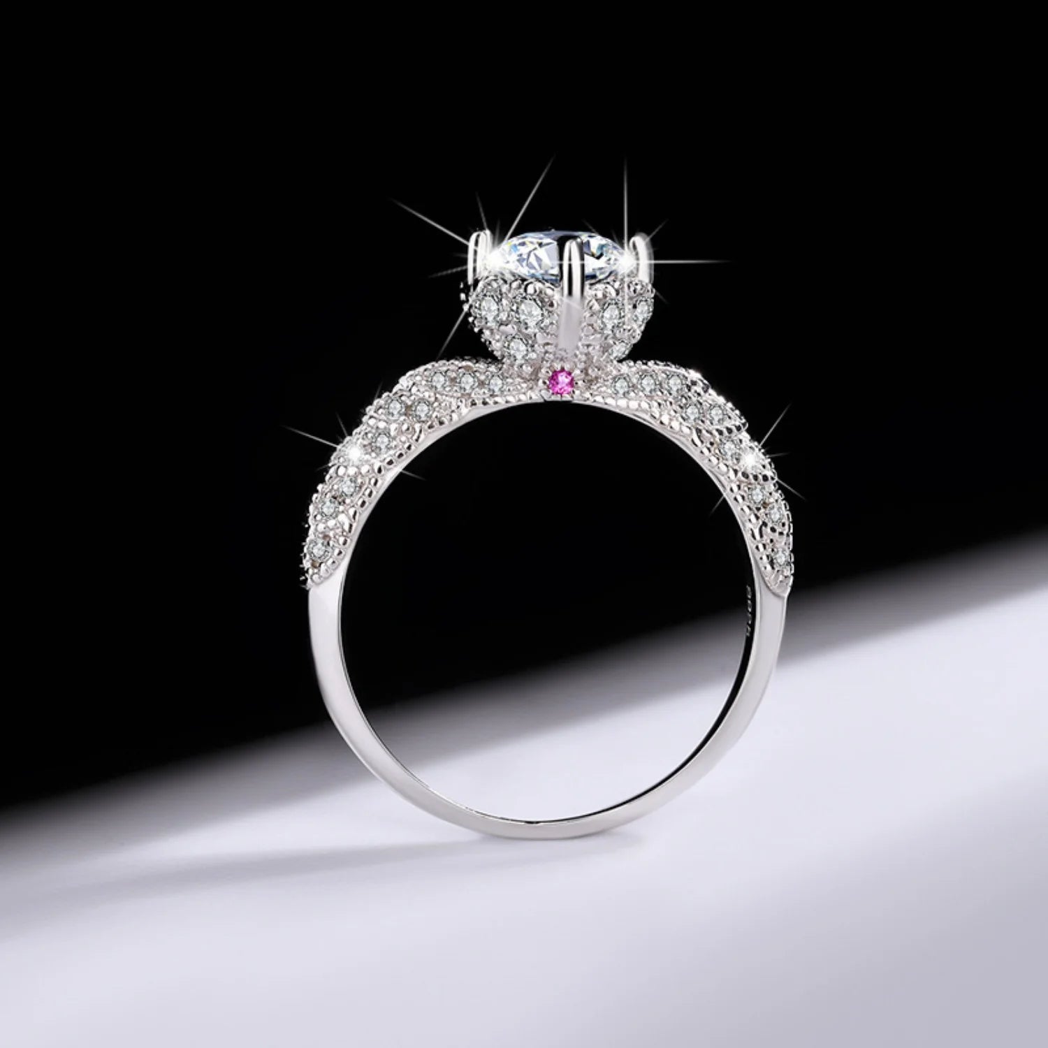 1ct VVS1 Moissanite Engagement Ring S925 Sterling Silver M9856