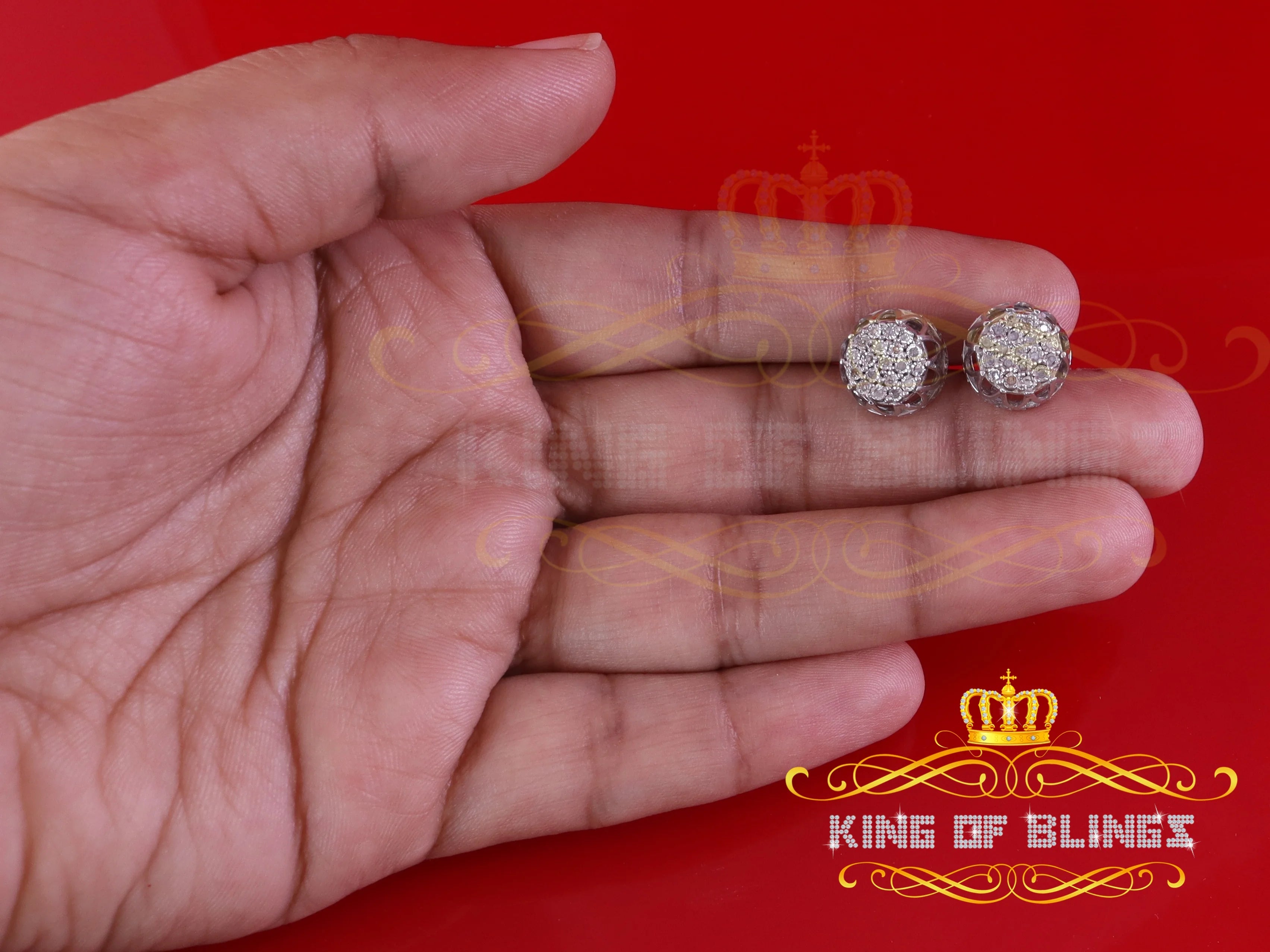 0.07ct Diamond 925 Sterling Silver Stud Round Earrings Q140