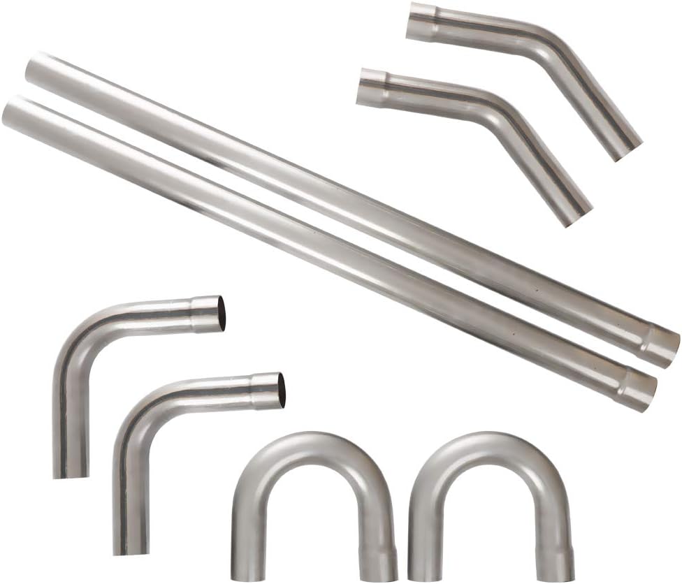 8PCS Mild Steel Mandrel Bend Exhaust Tubing Kit P7350