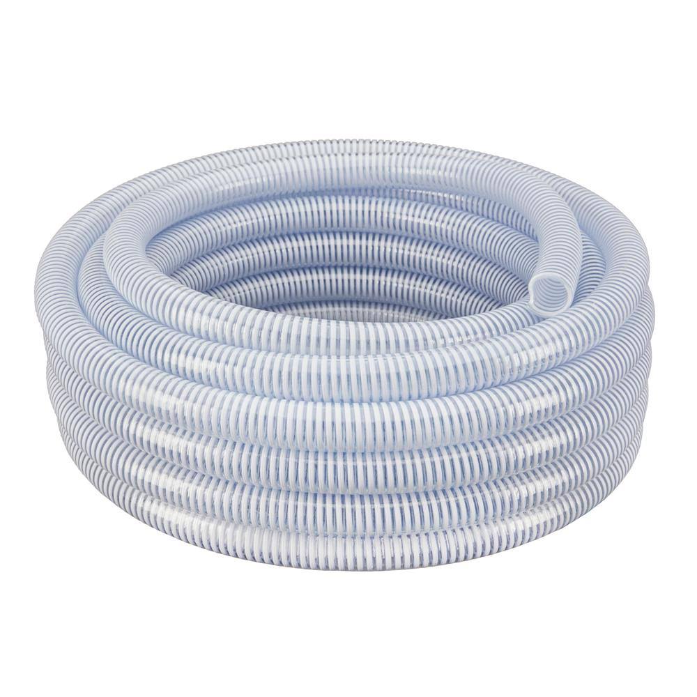Clear Flexible PVC Suction and Discharge Hose with White Reinforced Helix L912