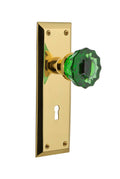 Polished Brass Crystal Glass Door Knob X357915