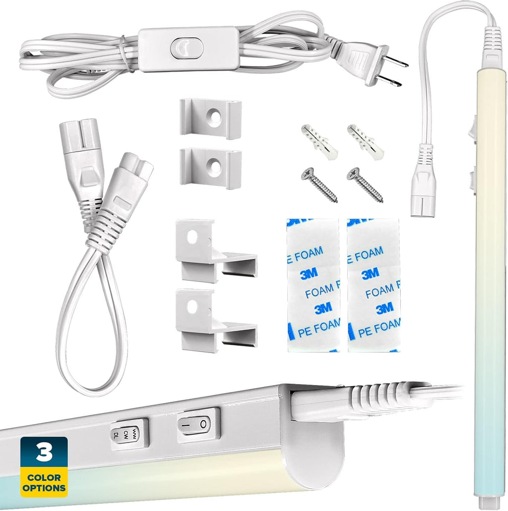 34 Inch LED Under Cabinet Light Kit, Plug in, Linkable, 3 Color Option, 12W, 1200 Lumens J97981