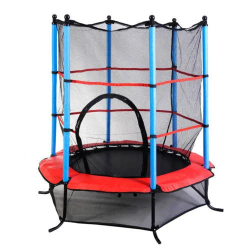 55x22 Round Kids Jumping Trampoline with Safety Pad Enclosure T41050