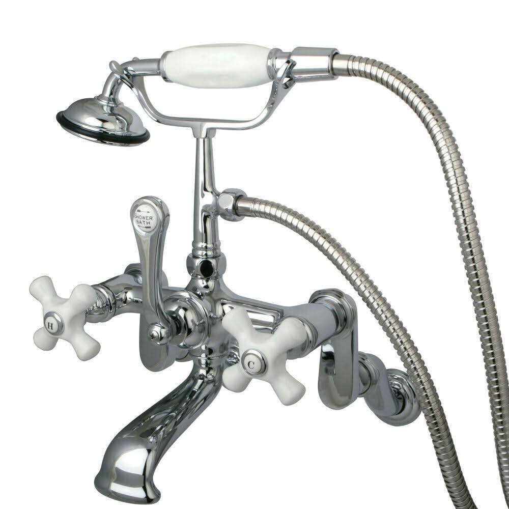 Vintage Wall Mount Clawfoot Tub Filler with Hand Shower O81504