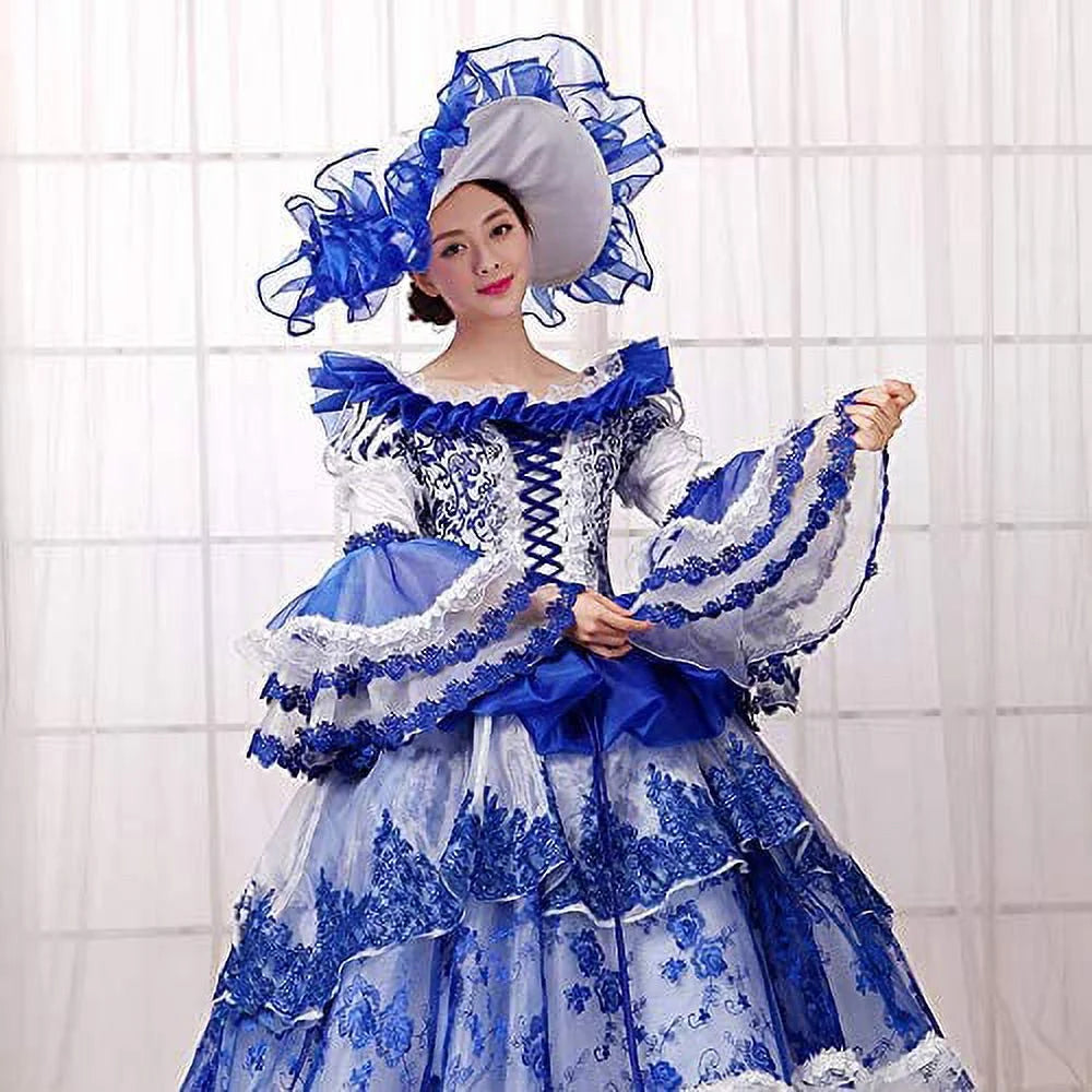 Rococo Baroque Marie Antoinette Dresses 18th Century Renaissance Costumes Historical Period Dress Ball Gown A342