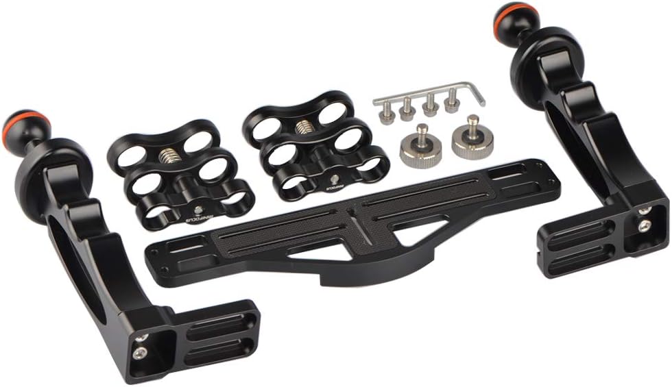 Underwater Dual Handheld Aluminum Alloy Video Stabilizer Holder with 2 1'' Ball Adapter T492409