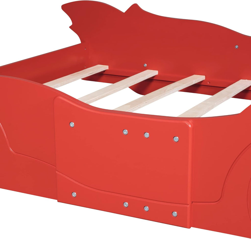 Red Full Size Race Car-Shaped Platform Bed Z5578