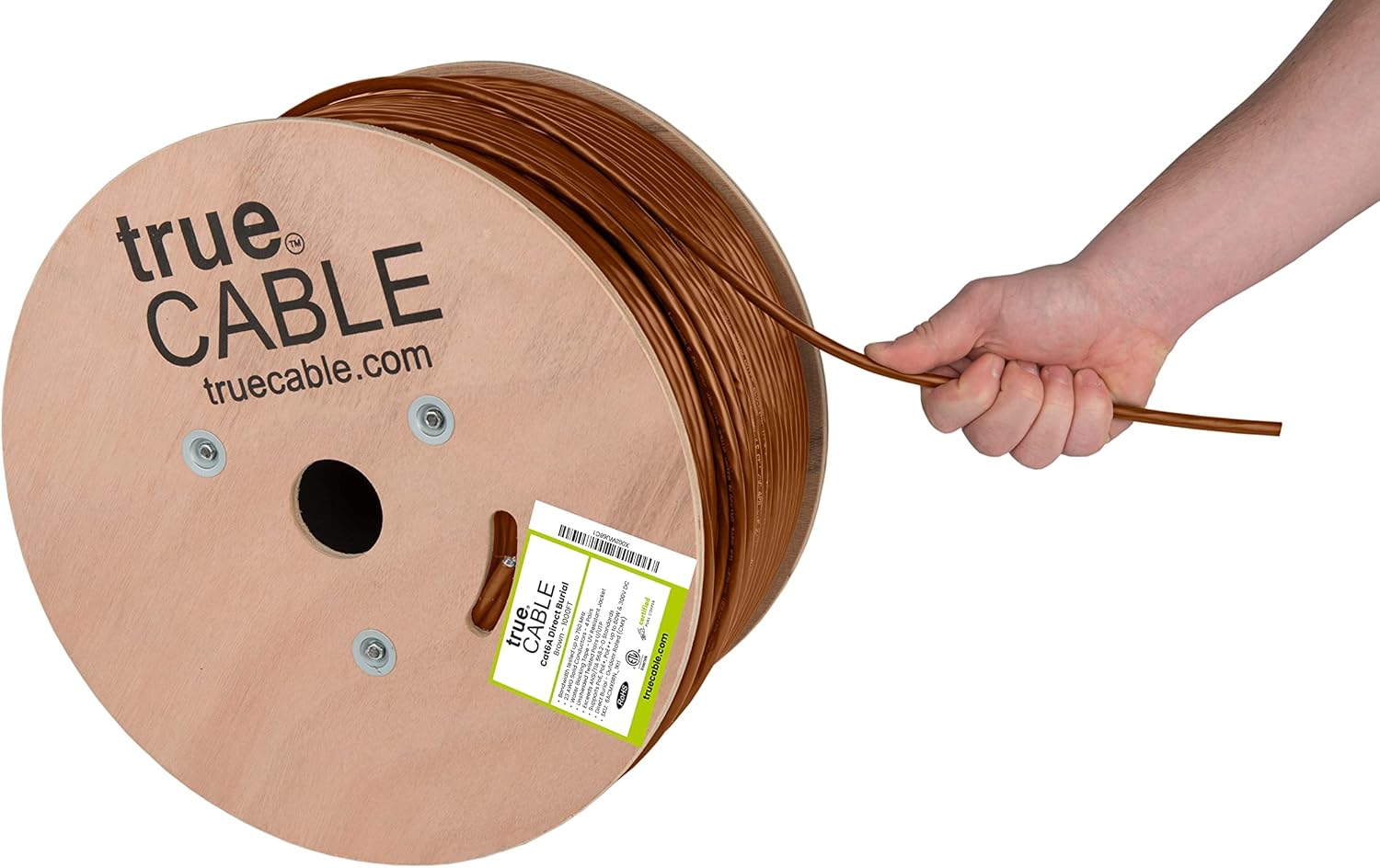 1000ft White 23AWG Solid Bare Copper Cat6A Bulk Ethernet Cable G989