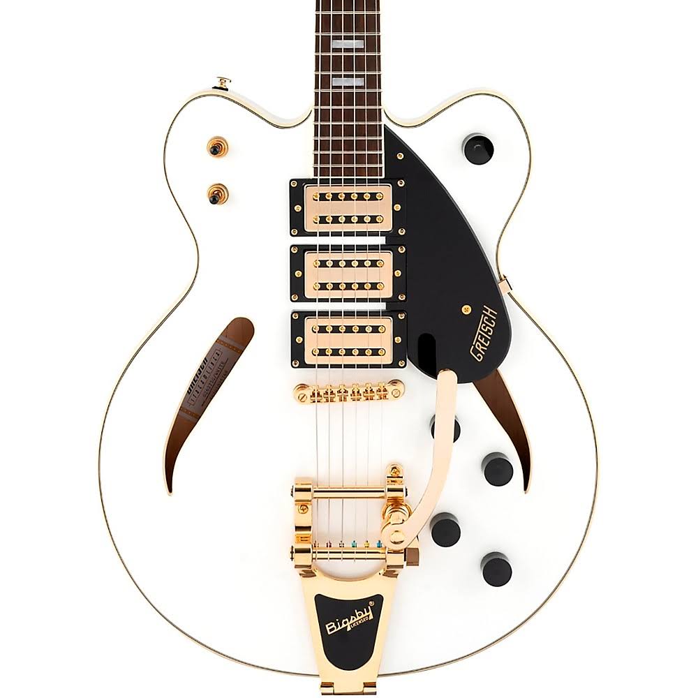White 3-Pickup Center Block Electric Guitar J89912
